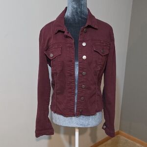Kut from the Kloth Kara Maroon Jean Jacket‎ Sz S
